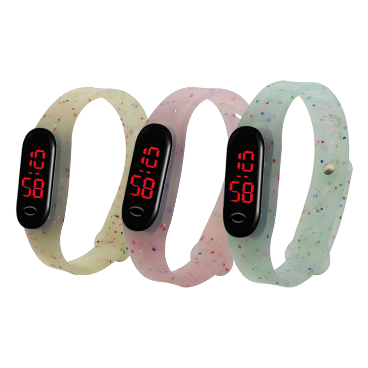 硅膠表帶，LED手環(huán)硅膠腕表帶，學(xué)生電子硅膠手表帶定制